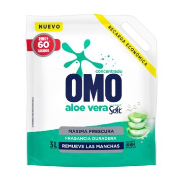 DETERGENTE LIQUIDO OMO SOFT ALOE VERA DOYPACK 3 LITROS
