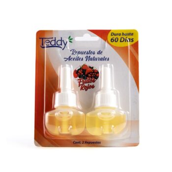 2 REPUESTO ACEITES AROMATICOS TEDDY FRUTOS ROJOS 21 ML.