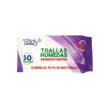 TOALLA HUMEDA DESINFECTANTE TEDDY 50 UNIDADES LAVANDA