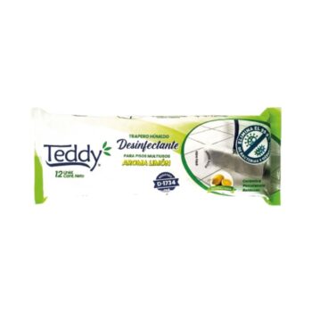 TRAPERO HUMEDO TEDDY DESINFECTANTE LIMÓN 12 UNIDADES