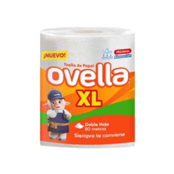 TOALLA DE PAPEL OVELLA DOBLE HOJA 80 METROS